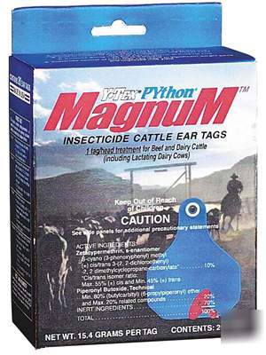 Python magnum cattle insecticide fly ear tags 20 ct.