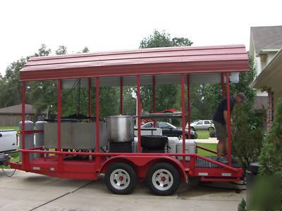 Crawfish cooker rig catering trailer boiled crawfish