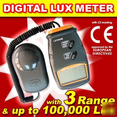 Digital light meter 100,000 lux lcd lab photo camera