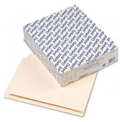 New end tab manila pocket folders, double-ply tab, s...