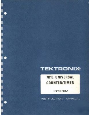 Tek tektronix 7D15 complete operation & service manual