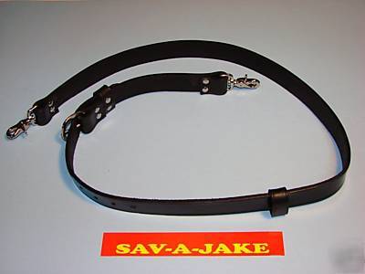 Firefighter leather radio strap sav-a-jake