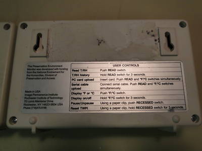 Preservation environment monitor X2 track temp humidity