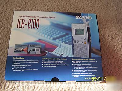 Sanyo icr-B100 digital voice recorder/transcription 