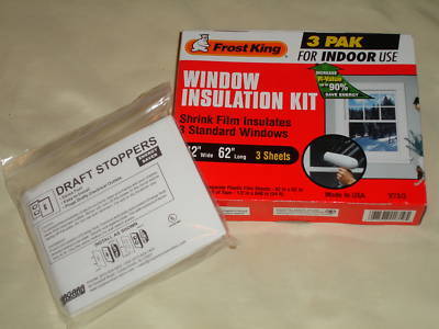 3 window insulation kit & 12 draft stopers