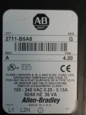 Allen bradley panelview 550 2711-B5A8 rev a series g