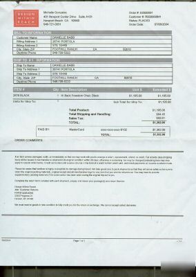 Hi back freedom chair humanscale black w/receipt