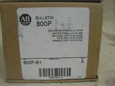 New 800P-B1 allen bradley push button enclosure 