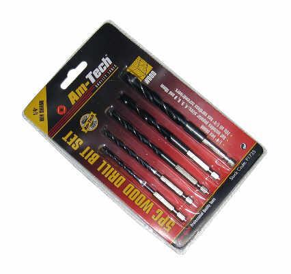 5PC wood drill bits set hss 1/4