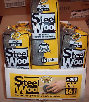 Steel wool- extra fine #000- 1 case or 15 packs of 16