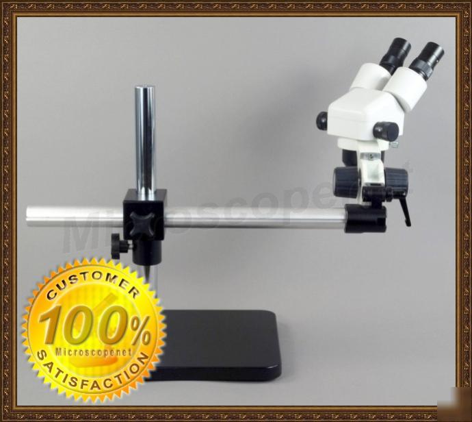 Binocular stereo microscope 10X~80X with boom stand