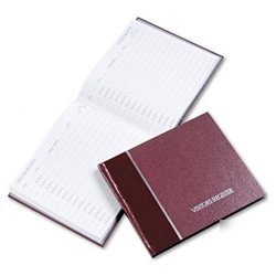 New hardcover visitor register book, 128 pages, burg...