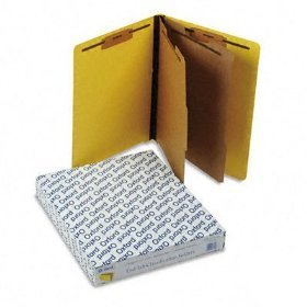 Pressboard end tab classification folders 23219 yellow