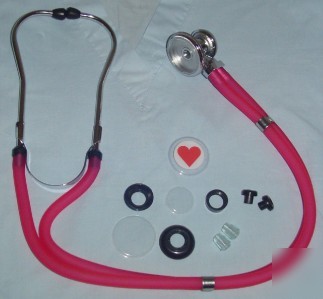 Stethoscope dual head sprague nurse emt frosted magenta