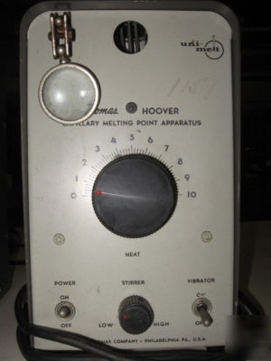 Two (2) thomas hoover 6406 h uni-melt apparatus one lot