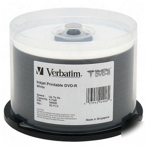 Verbatim 94906 -50PK dvd-r 8X 4.7GB white