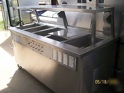 5 hole serving unit or buffet unit on casters save