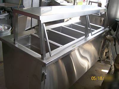 5 hole serving unit or buffet unit on casters save