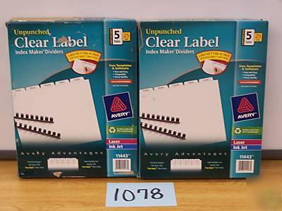 50 sets-avery index maker unpunched wht. dividers 5-tab
