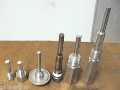 6 piece lot 304 stainless steel thermometer thermowells