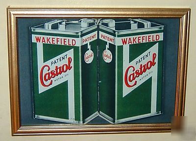 New castrol motor oil stylishly framed vintage poster 