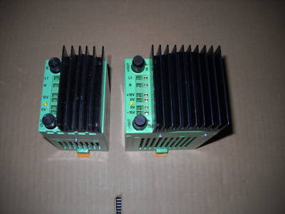 (2) phoenix contact 15VDC + 12VDC power supplies......