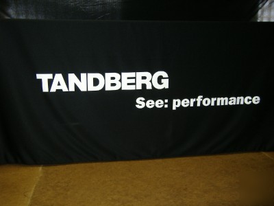 8 ft trade show, dj display tablecloth custom logo