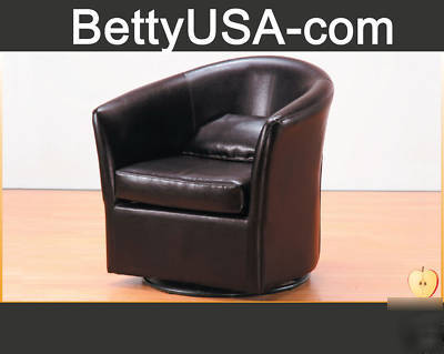 Contemporary pu dark brown swivel chair sofa