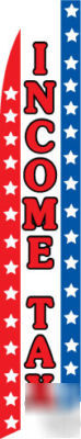 Income tax swooper flag, pole, base 15FT 