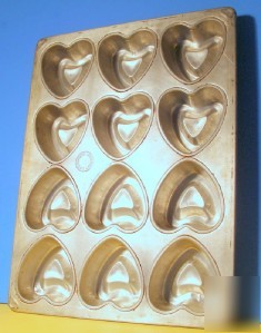 Heavy lockwood professional mini cake muffin pan hearts