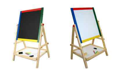 Wood blackboard easel pen chalk sketchpad children 2IN1