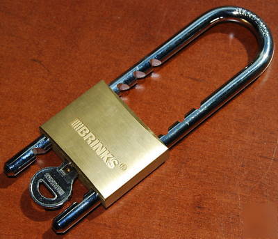 Brinks brass hardened lock & key- adjustable - 2