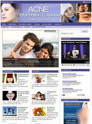 'acne advice' website & domain name for sale