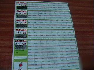 10 football scratch cards with 80 spaces + free gift