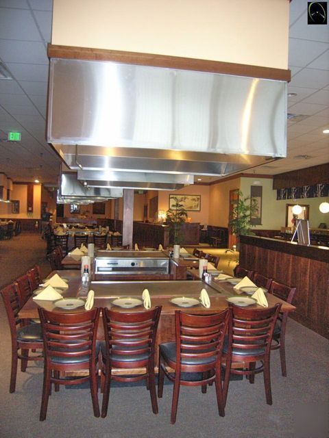 American range 48'' hibachi grill table & hood system