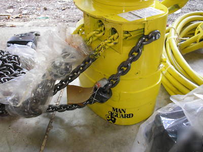 New budgit air hoist, man guard, 2 metric ton, 30' lift, 