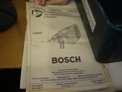 Bosch 11236VS sds-plus rotary hammer drill w/ bits 