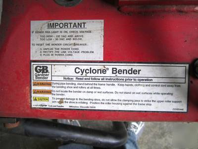 Gb gardner bender cyclone pipe and tubing bender B2000