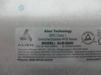 New alien alr-9800 rfid reader w/ (2) new alr-9611-cr