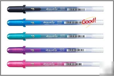 Sakura aqualip gel ink pen - 5 color set