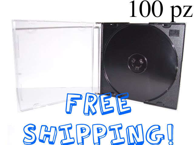 100 slim single 5MM cd dvd movie storage jewel case