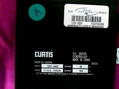 New curtis dc motor controller model 1237-3402 