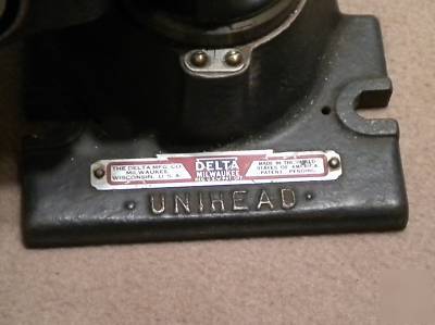 Machinist tool delta unihead w brown & sharpe #9 arbors