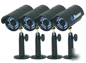 Swann maxibrite infra-red security camera 4 pack -black