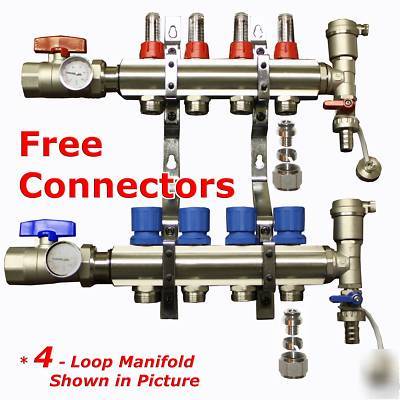 3 - loop/port brass deluxe pex manifold radiant heating
