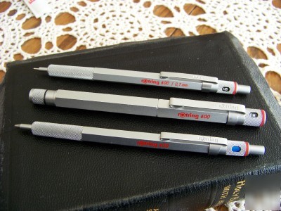 Rotring 600 trio set: fountain, ballpoint, & pencil