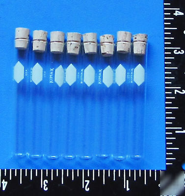 Set of 8 kimax glass test tubes chemistry set science 