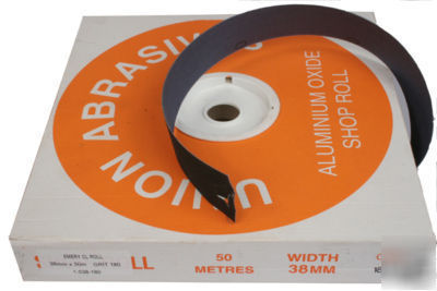 Abrasive aluminium oxide emery roll 50 metres 40 grit