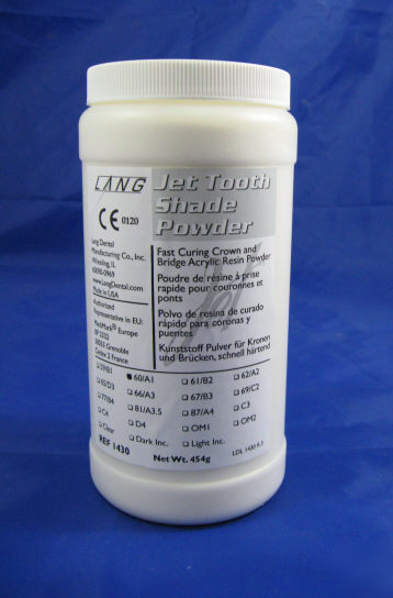 Lang jet tooth shade powder sc acrylic 60/A1- 1LB lot 3
