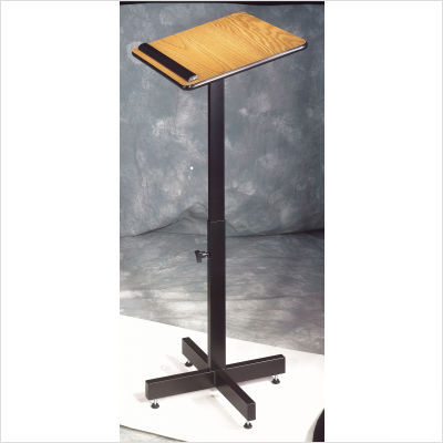 Portable presentation lectern finish: gray/gray metal